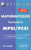 Hédi Joulak - Mathématiques MPSI/PCSI - Formulaire.