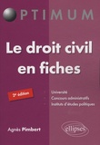 Agnès Pimbert - Le droit civil en fiches.