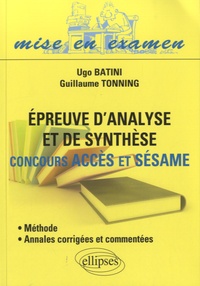Ugo Batini et Guillaume Tonning - Epreuve d'analyse et de synthèse - concours Accès et Sésame.