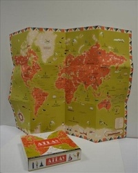 Atlas des grands curieux. Le coffret avec 1 atlas, 1 planisphère géant, 47 stickers, 30 cartes quiz