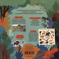 Fabuleux animaux de la préhistoire. Avec 1 poster, 1 bloc à creuser de fossile mammouth, 1 planche de stickers en silicone