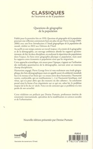 Questions de géographie de la population