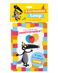  Auzou - Pack de 8 invitations Loup, pour inviter tous tes amis à ton super anniversaire ! - Avec 8 enveloppes.