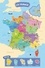 Bénédicte Le Loarer et Ilaria Falorsi - Ma première carte de France - Un livre de 96 pages pour tout savoir sur la France, ses régions et ses départements + un plateau géant de la carte de France aimanté + 97 pièces magnétiques représentant les départements.