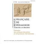 Nathalie Mons - Revue française de pédagogie N° 164, Juillet-août : Evaluation des politiques éducatives et comparaisons internationales.