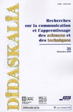 Alain Dumon et Ludovic Morge - Didaskalia N° 35, décembre 2009 : Recherches sur la communication et l'apprentissage des sciences et des techniques.