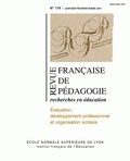 Romuald Normand et Jean-Louis Derouet - Revue française de pédagogie N° 174, Janvier-Fevr : Evaluation, développement professionnel et organisation scolaire.