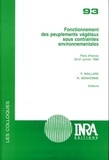 P. MAILLARD et R. BONHOMME - Fonctionnement Des Peuplements Vegetaux Sous Contraintes Environnementales. Paris, 20-21 Janvier 1998.