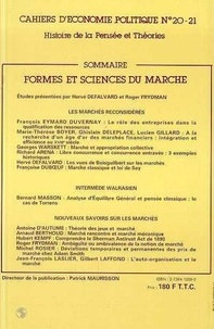 Formes et sciences du marché. [colloque, Paris, 31 janvier et 1er février 1991