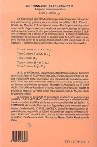 Dictionnaire arabe-français. Langue et culture marocaines Tome 6, S