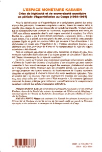 Cahiers africains : Afrika Studies N° 41/1999 L'espace monétaire kasaien. Crise de légitimité et de souveraineté monétaire en période d'hyperinflation au Congo (1993-1997)