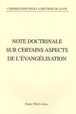  Congrégation Doctrine de Foi - Note doctrinale sur certains aspects de l'évangélisation.