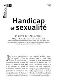 Philippe de Lachapelle - Handicap et sexualité.