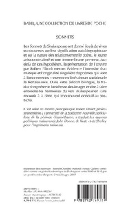 Sonnets. Edition bilingue français-anglais