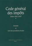  Collectif - Code General Des Impots. Edition 2003-2004.