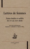 Elizabeth C Goldsmith et Colette-H Winn - Lettres de femmes - Textes inédits et oubliés du XVIe-XVIIIe siècles.