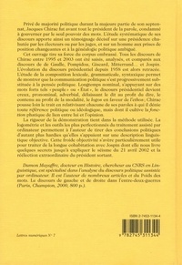 Paroles de président. Jacques Chirac (1995-2003) et le discours présidentiel sous la Ve République