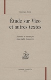 Georges Sorel - Etude sur Vico et autres textes.