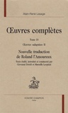 Alain-René Lesage - Oeuvres complètes - Tome 10, Oeuvres "adaptées" II, Nouvelle traduction de Roland l'Amoureux.
