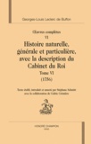 Georges-Louis Leclerc Buffon - Oeuvres complètes - Tome 6, Histoire naturelle, générale et particulière, avec la description du Cabinet du Roi (1756).