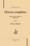 Charles-Marie Leconte de Lisle - Oeuvres complètes - Tome 2, Poêmes antiques.