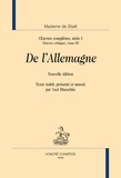  Madame de Staël - Oeuvres complètes, série 1 - Oeuvres critiques Tome 3, De l'Allemagne.