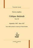 Théophile Gautier - Oeuvres complètes - Critique théâtrale Tome 13, Septembre 1855 - Mars 1857.