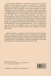 Sénèque "chrétien" à la cour de Charles V. Edition commentée du livre VIII du Policratique, accompagnée d'un traduction en français moderne