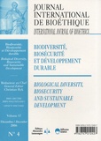 Christian Byk - Journal International de Bioéthique Volume 17 N° 4, Déce : Biodiversité, biosécurité et développement durable.