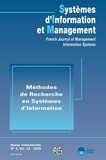  REGIS MEISSONIER & ALL - Systèmes d'Information et Management Volume 23, N° 3/2018 : Méthodes de recherche en systèmes d'information.