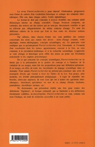 Pluriel-recherches N° 8/2001 Vocabulaire historique et critique des relations inter-ethniques