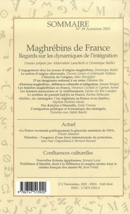 Confluences Méditerranée N° 39, automne 2001 Maghrébins de France. Regards sur les dynamiques de l'intégration