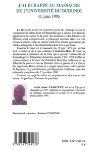J'ai échappé au massacre de l'Université du Burundi. 11 juin 1995