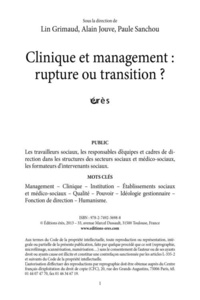 Clinique et management : rupture ou transition ?