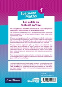 Spécialité mathématiques 1re. Les outils du contrôle continu  Edition 2020