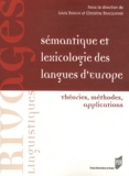 Louis Begioni et Christine Bracquenier - Sémantique et lexicologie des langues d'Europe - Théories, méthodes, applications.