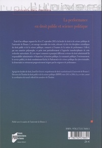 La performance en droit public et science politique