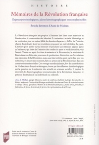 Mémoires de la Révolution française. Enjeux épistémologiques, jalons historiographiques et exemples inédits