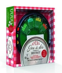  Hugo Image - Apéro jeu de dés comme au bistrot - Coffret avec 1 piste de dés, 5 dés, 4 verres à shot, 18 jetons et 1 livre de recettes.