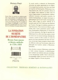 La fondation secrète de l'homéopathie. Réseaux francs-maçons et théories médicales de 1750 à 1810