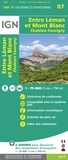 IGN - Entre Léman et Mont Blanc, Chablais Faucigny - 1/75 000.