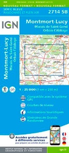  IGN - Montmort-Lucy, Marais de St-Gond, Orbais-l'Abbaye - 1/25 000.
