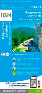  IGN - Haguenau, Lembach, PNR des Vosges du Nord - 1/25 000.