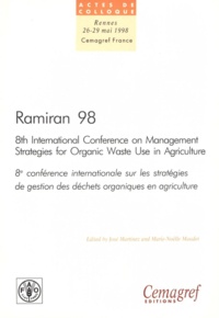 José Martinez et Marie-Noëlle Maudet - Ramiran 98. Proceedings of the 8th International Conference on Management Strategies for Organic Waste in Agriculture - Vol. 1: Proceedings of the oral presentations.