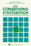Marcel Lavallée - Conditions d'integration des enfants en difficultes d'ad.