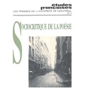 Michel Biron et Pierre Popovic - Études françaises. Volume 27, numéro 1, printemps 1991 - Sociocritique de la poésie.