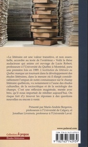 L'institution du littéraire au Québec