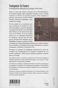 Transposer la France. L'immigration française au Canada (1870-1914)