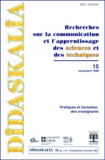  INRP - Didaskalia N° 15, novembre 1999 : Pratiques et formations des enseignants.