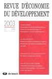 Alexander Sarris et Jean-Marc Montaud - Revue d'économie du développement 2003/1 : .